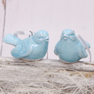 Ptaszek ceramiczny zawieszka Figurka błękitny 8cm