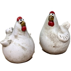 Kurka ceramiczna beżowa mix 2 wzory 10,9*10,8*13,9 cm