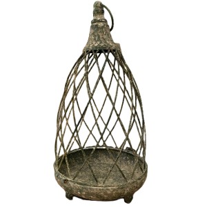 Klatka metalowa, zielona z okrągłym uchwytem na górze d18*34cm