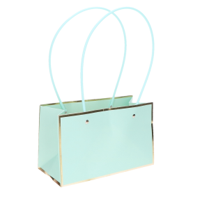 TOREBKA FLOWERBOX PAPIEROWA 22X13,5X10 CM NIEBIESKA ELEGANCKA OPAKOWANIE