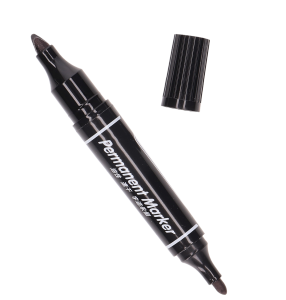 CZARNY MARKER PERMANENTNY DWUSTRONNY MARKER WODOODPORNY DO BIURA I DOMU