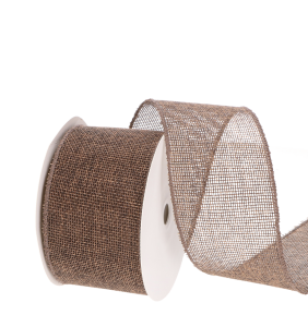 WSTĄŻKA DEKORACYJNA KAWOWA 6.4CM*10M FLORYSTYKA DIY HIT