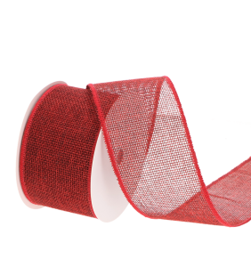 WSTĄŻKA DEKORACYJNA BORDOWA 6.4CM*10M  FLORYSTYKA DIY HIT