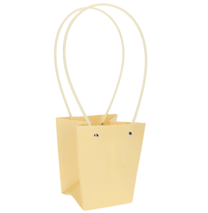 TOREBKA PAPIEROWA NA KWIATY 13,5X15,5X10 CM ŻÓŁTA TOREBKA NA KWIATY