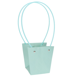 TOREBKA NA KWIATY FLOWERBOX 9,5X13X13 CM NIEBIESKA PIKOWANA TOREBKA