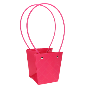 TOREBKA NA KWIATY FLOWERBOX 9,5X13X13CM FUKSJA PIKOWANA TOREBKA NA KWIATY