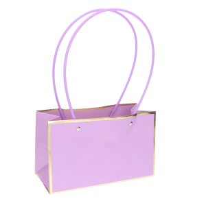 TOREBKA FLOWERBOX PAPIEROWA 22X13,5X10 CM FIOLETOWA ELEGANCKA TOREBKA