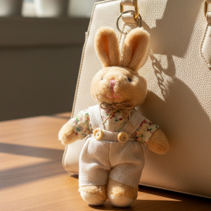 ZAJĄCZEK BRELOK DO KLUCZY DEKORACYJNY CHŁOPIEC 14X9CM PREZENT PLUSZOWY