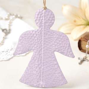 Aniołek Metalowy biały zawieszka