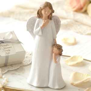 ANIOŁEK KOMUNIJNY Z DZIEWCZYNKĄ 20CM FIGURKA PREZENTOWA KOMUNIA PAMIĄTKA