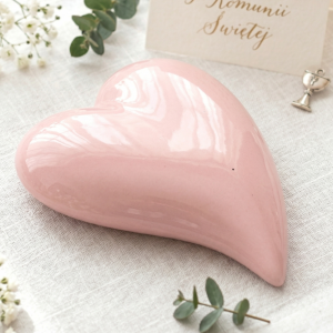 SERCE CERAMICZNE RÓŻOWE 11*8.5*2.5CM CERAMICZNA OZDOBA DEKORACJA