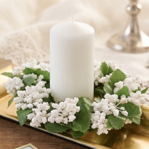 Wianuszek wianek dekoracyjny biały 12cm