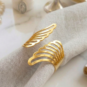 SERWETNIK PIERŚCIEŃ DEKORACYJNY ZŁOTY 5CM DEKORACJA STOŁU WESELE ŚWIĘTA