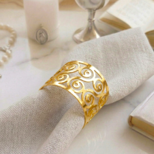 Serwetnik Złoty - Stylowy serwetnik o pełnym, błyszczącym wykończeniu 4x3cm 1szt.