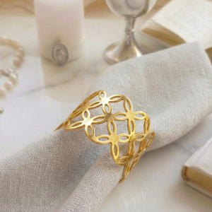 Serwetniki pierścień złoto 6 szt.