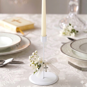 Świecznik  Biały Matowy, Ø2,1 cm + H23 cm