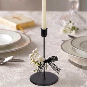 Świecznik Czarny Matowy, Ø2,1 cm + H23 cm