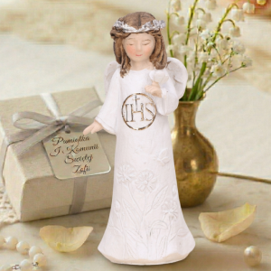 Figurka Aniołek z motylkiem komunia IHS 9cm