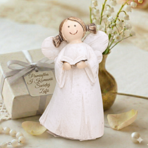 Figurka Aniołek  z biblią komunia ślub 10cm