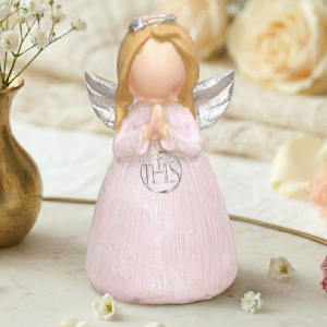 Aniołek dziewczynka w różowej sukience IHS 10,5cm