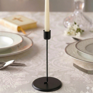Świecznik Czarny Matowy, Ø2,1 cm + H15 cm