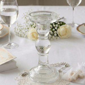 Szklany świecznik 14cm