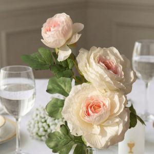 KWIATY SZTUCZNE RÓŻA KREMOWA 74 CM DEKORACJA DO WAZONU DEKORACJA DOMU HIT