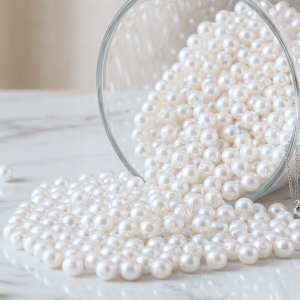 Perełki białe z dziurką 8mm 500g