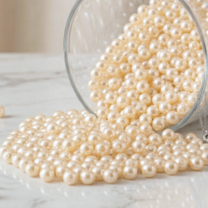 Perełki kremowe z dziurką 6mm 500g