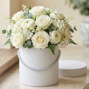 Pudełko okrągłe box biały 12,7x12,7cm