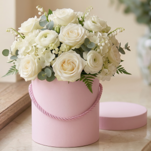 Pudełko okrągłe box różowy 12,7x12,7cm