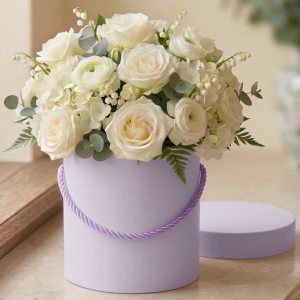 Pudełko okrągłe box lawendowy 12,7x12,7cm