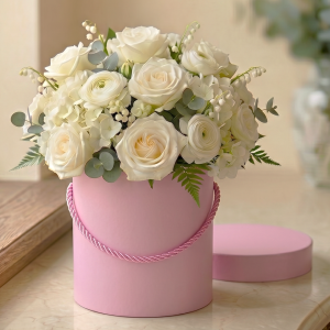 Pudełko okrągłe box różowy 15x15cm