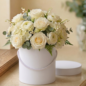 Pudełko okrągłe box biały 15x15cm