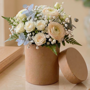 Pudełko okrągłe box naturalny 10,2x7,6cm