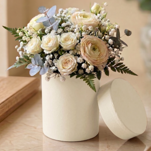 Pudełko okrągłe box ecru 10,2x7,6cm