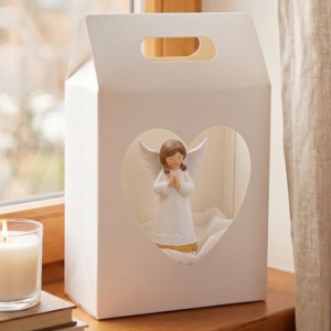 Biała torebka prezentowa papierowa z sercem 33cm