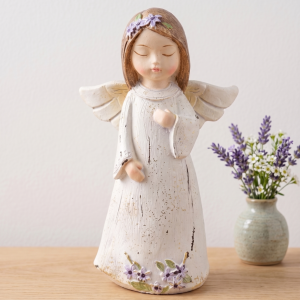 Aniołek dziewczynka w kwiatowej sukience 10 X 6CM PREZENT UPOMINEK KOMUNIA