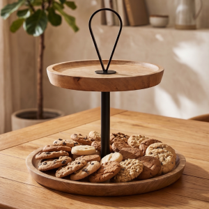 Taca warstwowa MANGO  DREWNIANA 20 X 24,5 X 30 cm Dekoracja do domu PREZENT