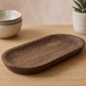 Drewniana owalna taca 51x17cm