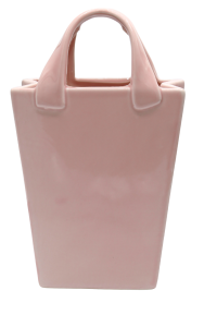 Wazon ceramiczny torebka różowa 17,5 x 8 x 30cm