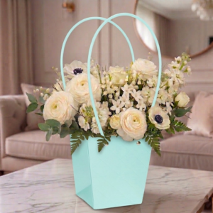 TOREBKA FLOWERBOX PAPIEROWA 12X8X12 CM NIEBIESKA TOREBKA NA KWIATY