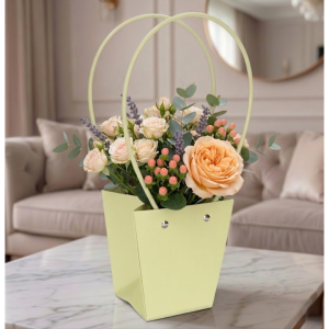 TOREBKA FLOWERBOX PAPIEROWA 12X8X12 CM ZIELONA TOREBKA NA KWIATY