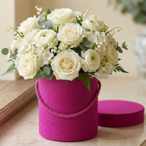 Pudełko okrągłe box ciemny różowy magenta 10,2x7,6cm