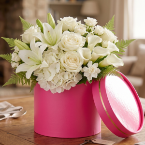 FLOWERBOX PUDEŁKO NA KWIATY 12CM BOX PREZENT UPOMINEK URODZINY DEKORACJA