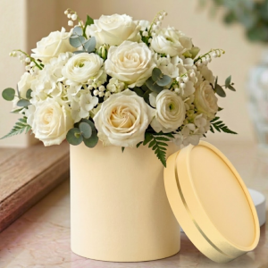 FLOWERBOX PUDEŁKO NA KWIATY 12CM BOX PREZENT UPOMINEK URODZINY DEKORACJA