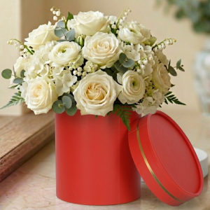 FLOWERBOX PUDEŁKO NA KWIATY 12CM BOX PREZENT UPOMINEK URODZINY DEKORACJA