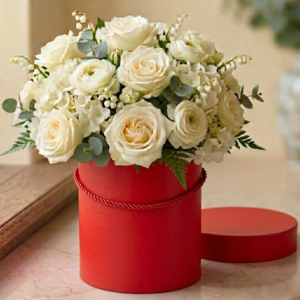 Pudełko okrągłe box czerwony 12,7x12,7cm