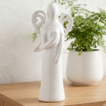 Anioł ceramiczny biały szkliwiony 30cm