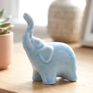 Słonik ceramiczny Figurka niebieski 6cm